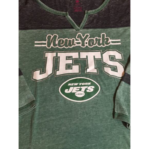 NFL Teens New York Jets Shirt Girl's Junior Large (11/13) Green - Picture 2 of 4